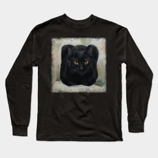 Black square cat Long Sleeve T-Shirt